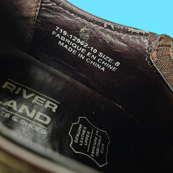 Vintage 90s Y2K Chunky Heel Wedge Loafers brown Leather Womens US 8 - Picture 8 of 11